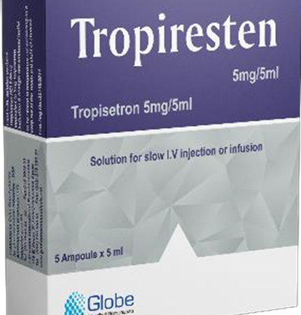 TROPIRESTEN 5mg/5ml Solution for slow I.V. injection or infusion